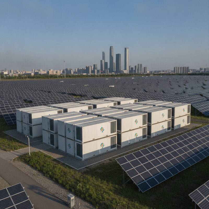 A large scale containerized energy storage system in a solar farm