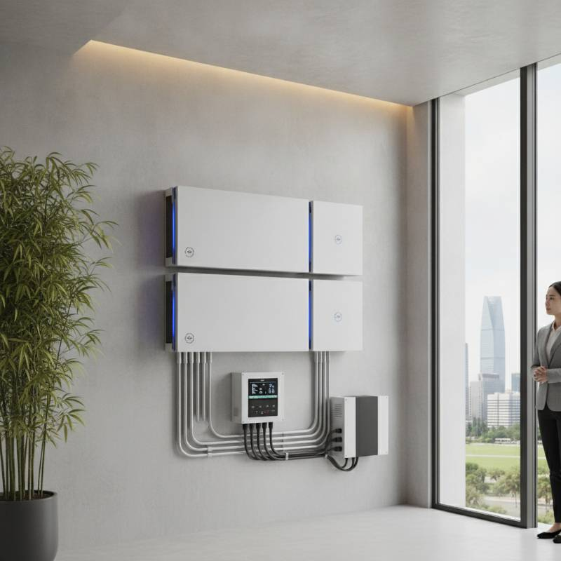 Residential solar battery wall installation