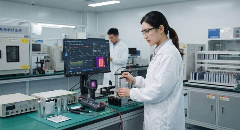 Battery cell quality testing lab