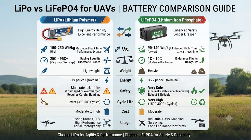 LiPo vs LiFePO4 for UAVs