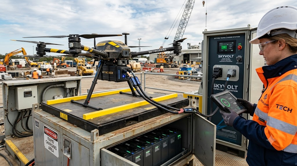  Industrial drone rapid charging setup