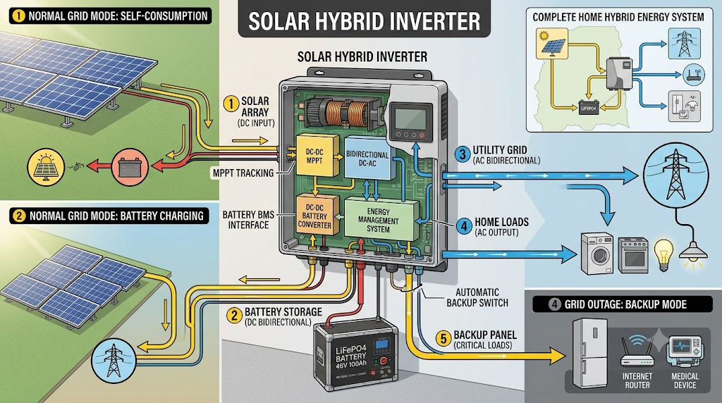Solar hybrid inverter.
