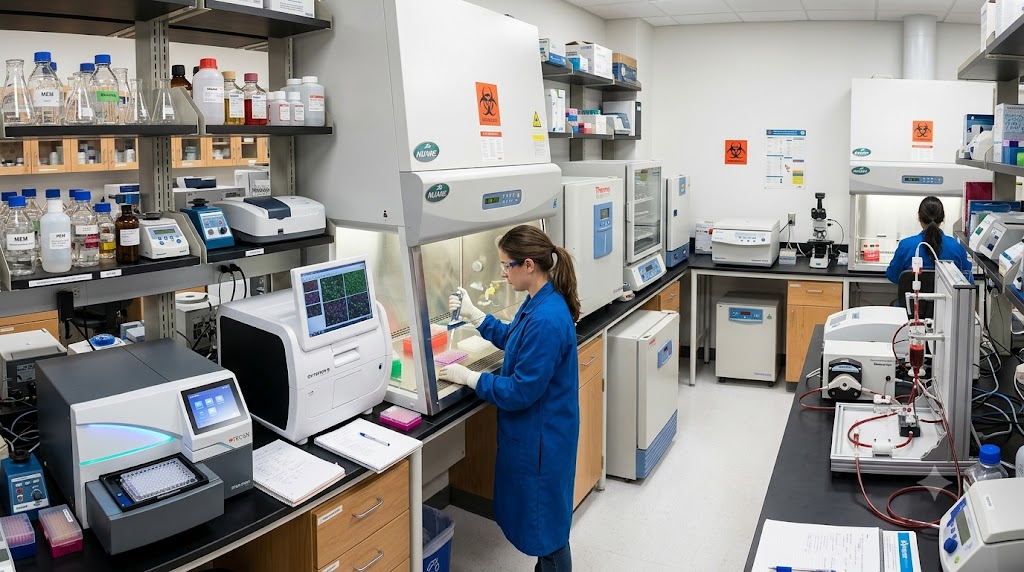 Biocompatibility testing lab equipment