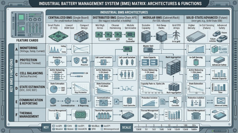 Industrial battery BMS matrix diagram
