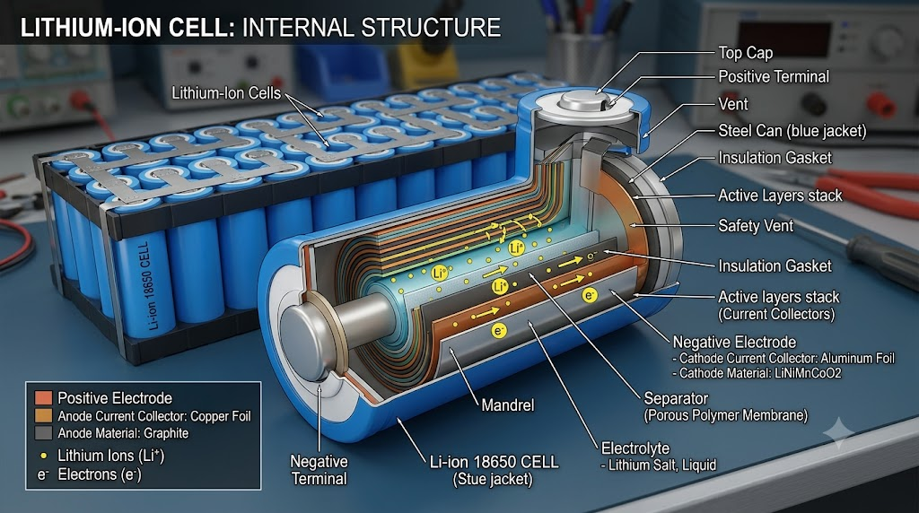Lithium battery internal cells