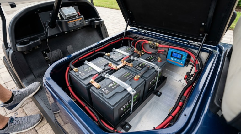 Golf cart battery compartment upgrade