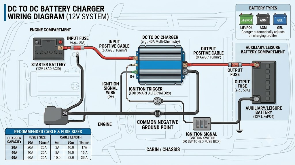 DC to DC charger wiring diagram