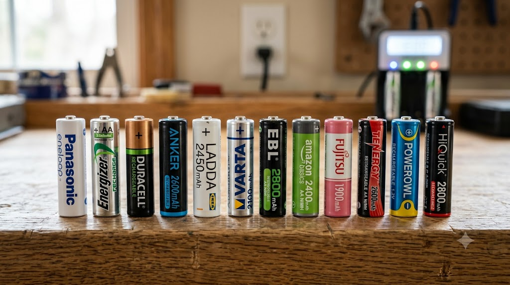 Rechargeable AA batteries lineup