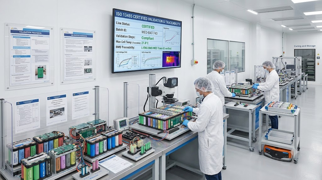 ISO 13485 medical battery production facility