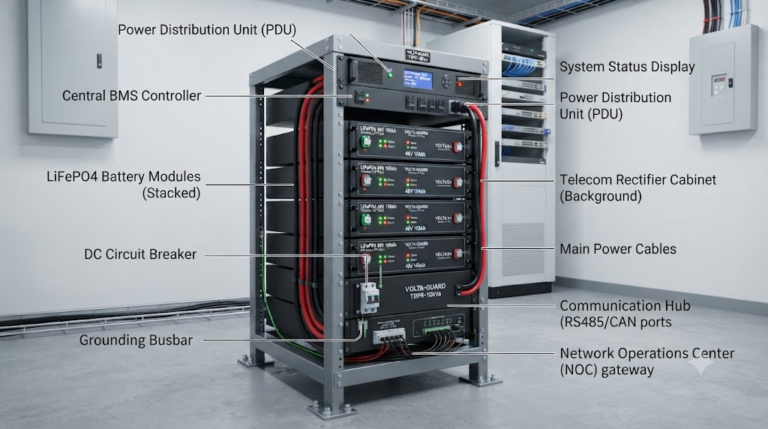 Telecom backup power battery rack system