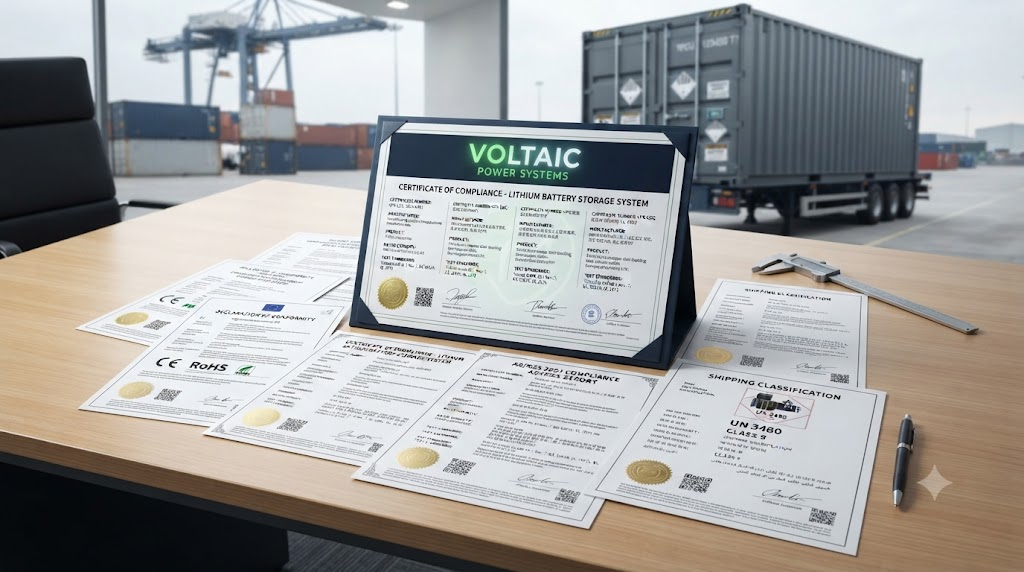 Multi-language battery compliance certificate documents