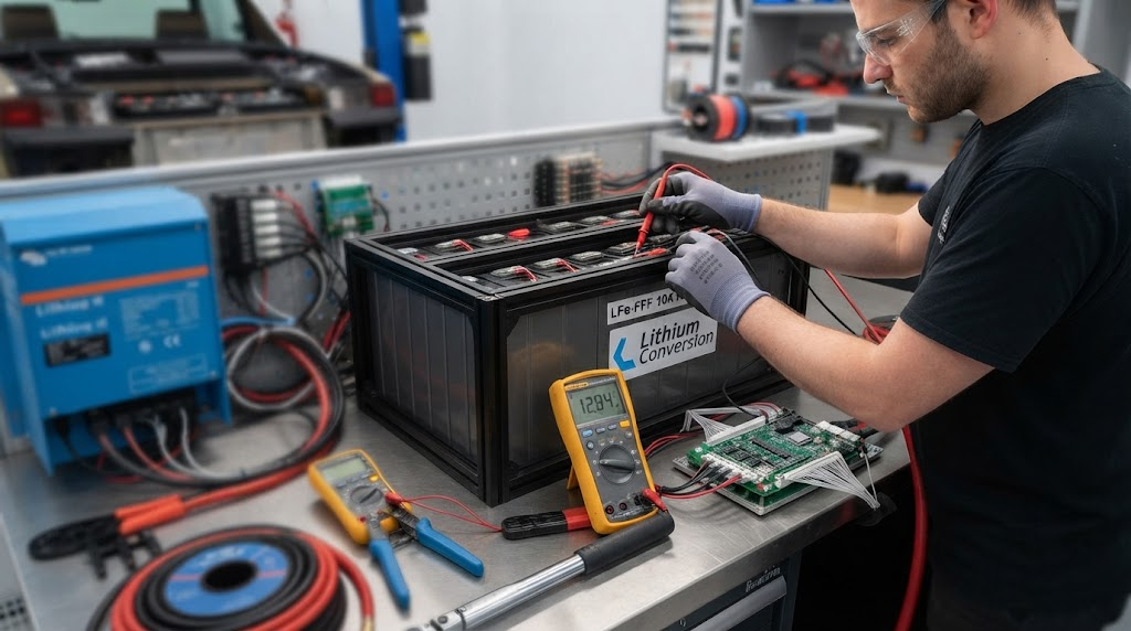 Multimeter bench testing battery