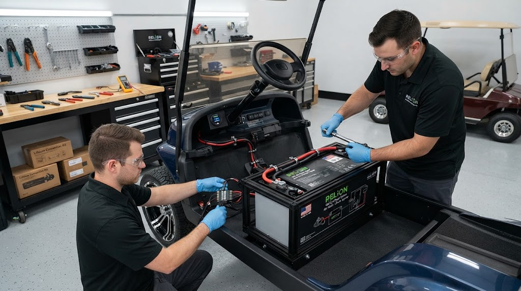 Golf cart lithium battery installation