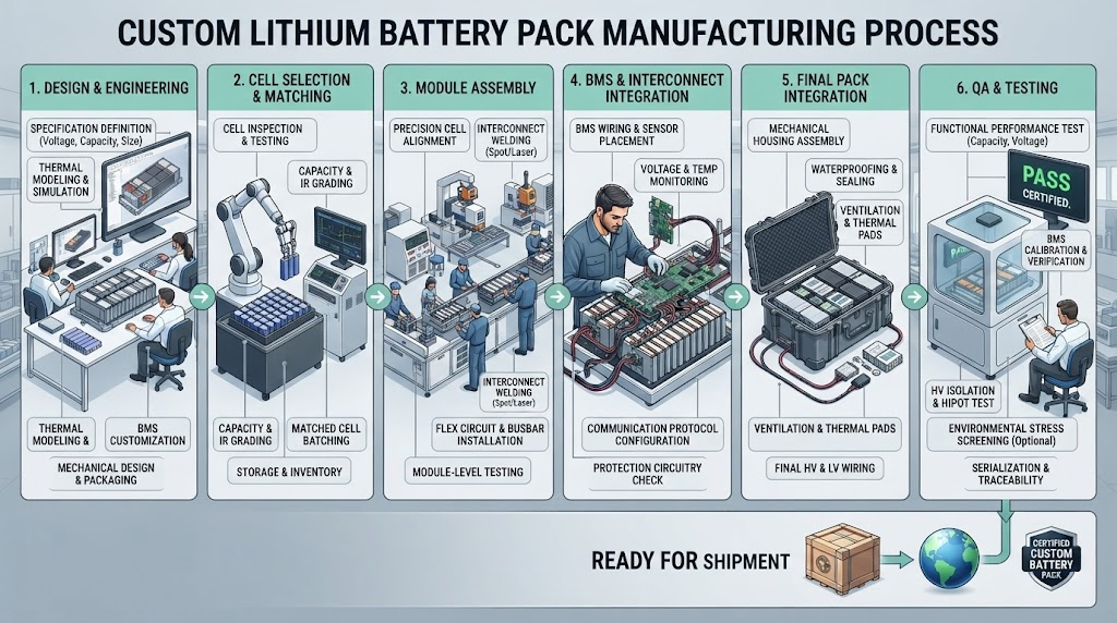 Custom lithium battery pack manufacturing process