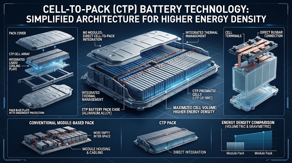 Cell to pack battery
