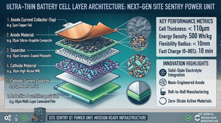 Ultra thin battery cell layers diagram
