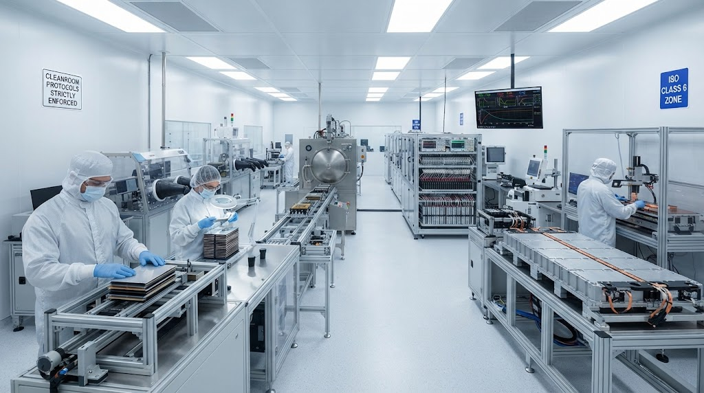 Cleanroom battery assembly