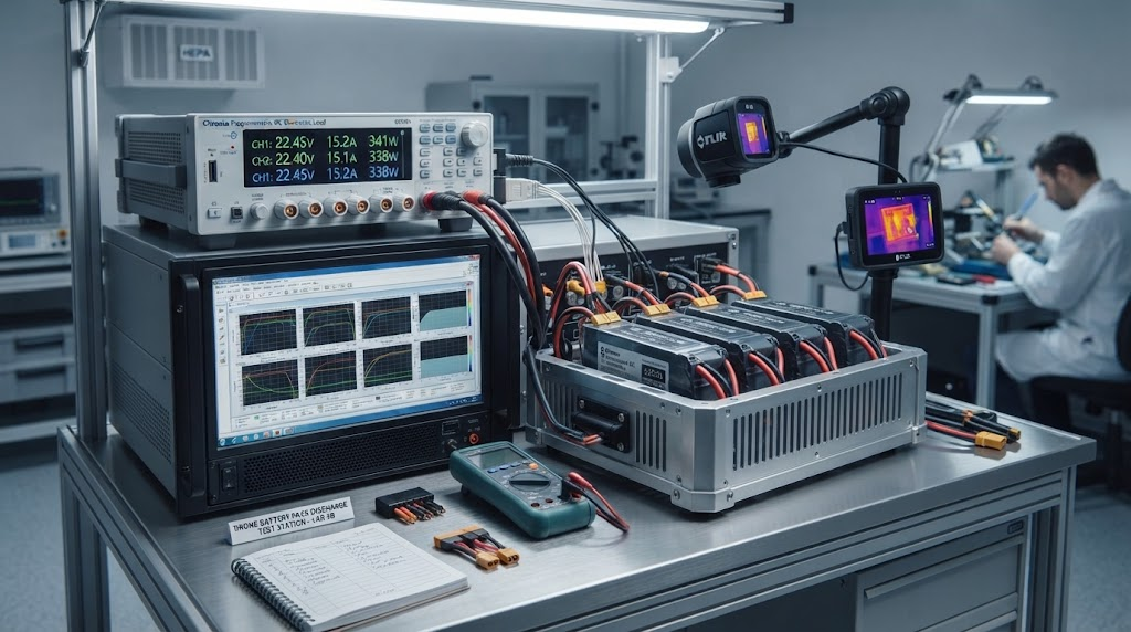 drone battery pack discharge test bench