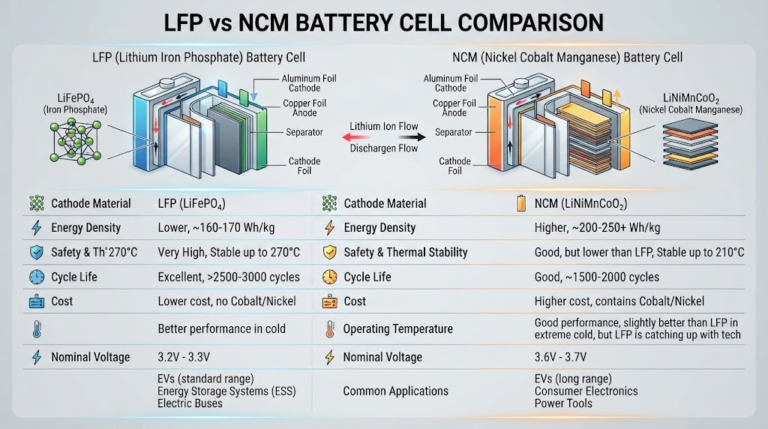 LFP vs NCM Battery: Chemistry & Cost Comparison (2026)
