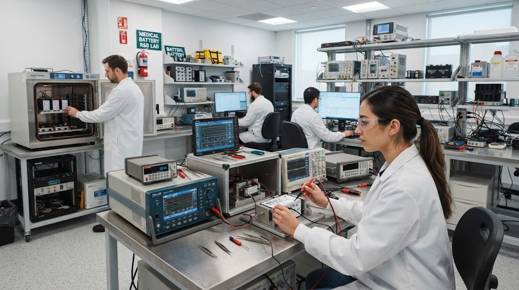 Medical battery engineering testing laboratory..