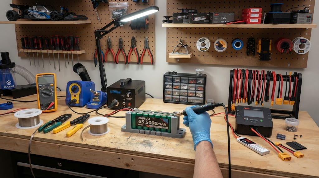 Custom RC battery pack assembly bench