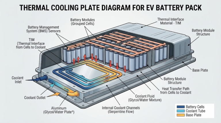 Battery pack thermal cooling plate diagram